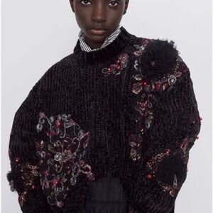 Zara Black Embellished Sweater